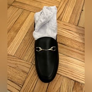 COACH HALEY BLACK LOAFER WITH GOLD HARDWARE